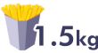 Capacité 1.5 kg de frites