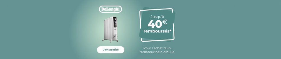 Jusqu'à 40? remboursés pour l'achat d'un radiateur bain d'huile De'Longhi